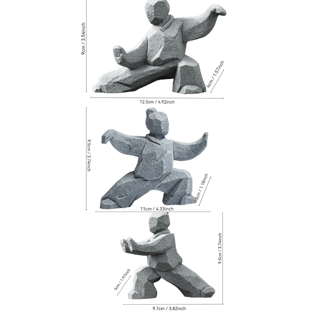 Tai Chi Master Stone Figurine Set